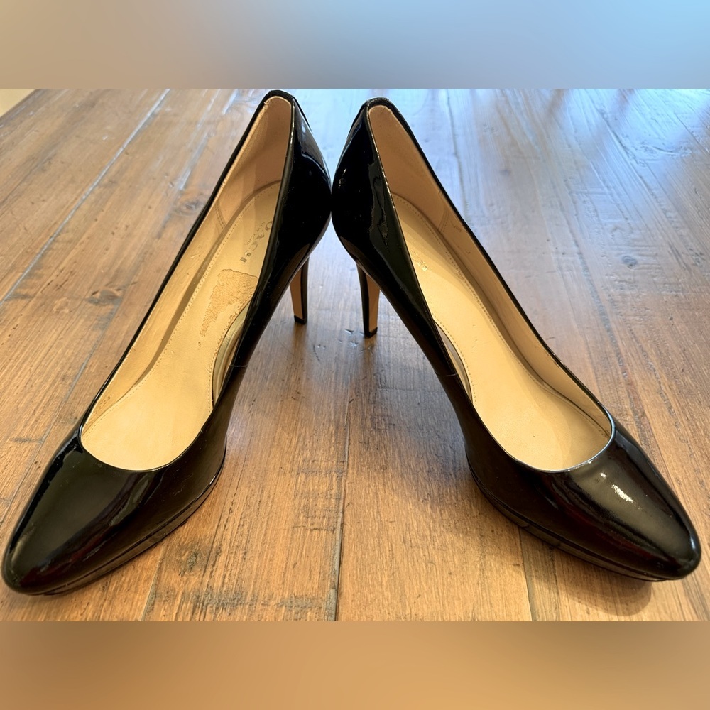 Coach classic black patent leather 4”heel. Size 9.5.